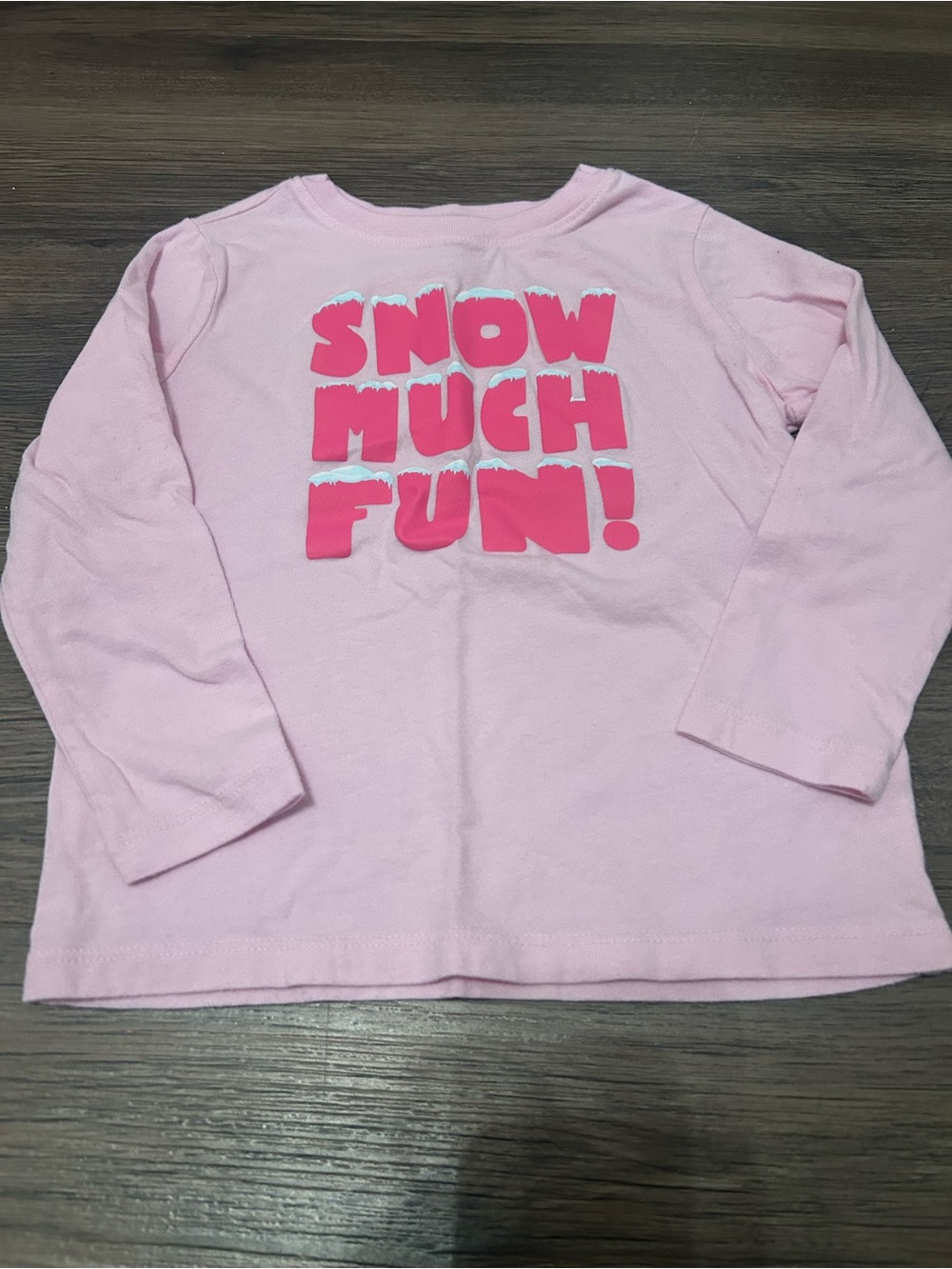 3/$12 Old Navy Pink Long Sleeve Snow Much Fun Little Girls Size 3T